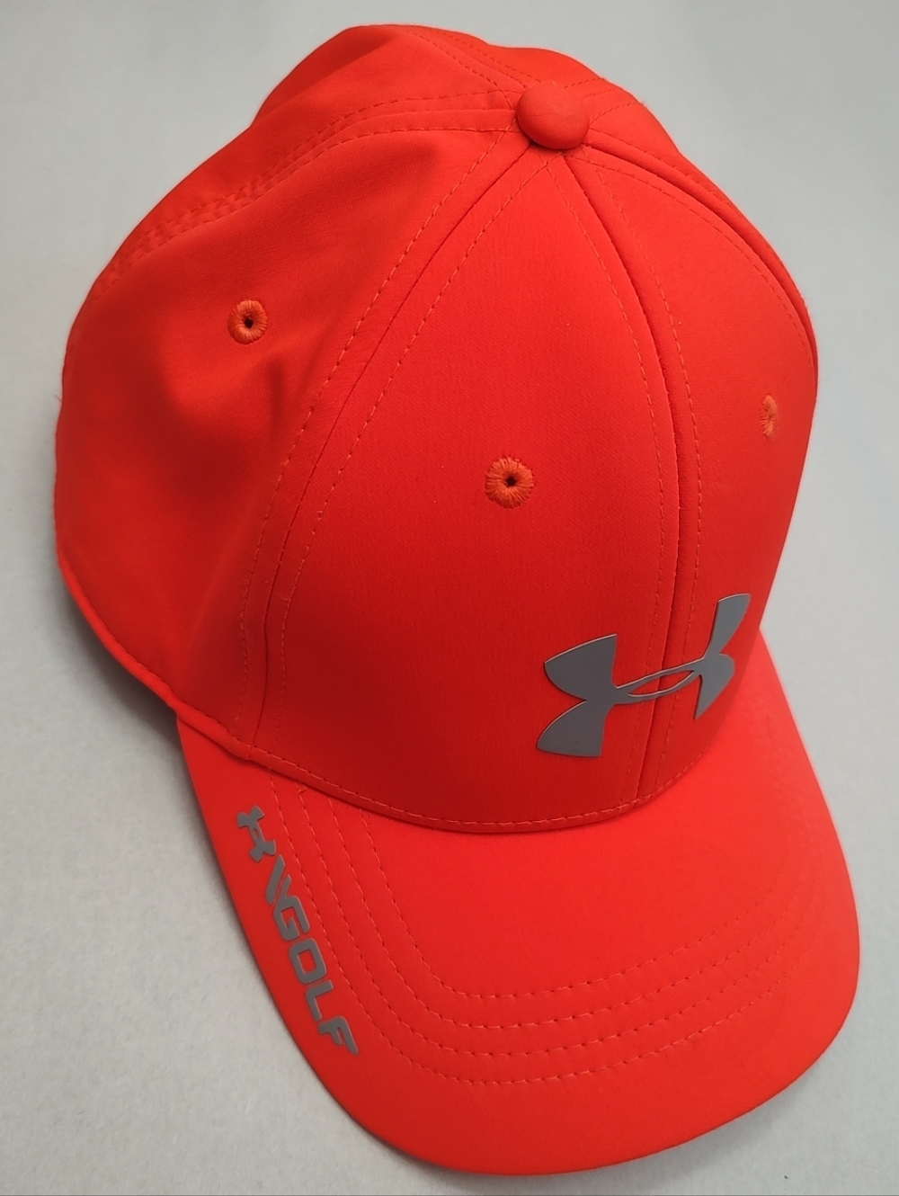 Under Armour Hat/Cap XL See Meas. Mens No Adj. Golf Curved Brim Reflective Logo